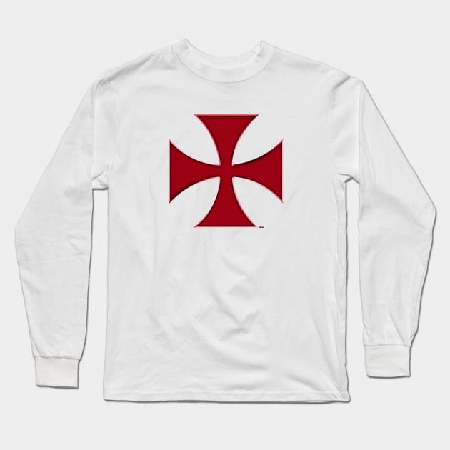 Templar cross 4 Long Sleeve T-Shirt by eltronco